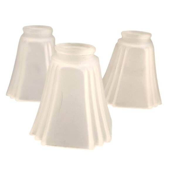 Lamp Bulb Cover, vintage frosted glass ruffled lamp shade replacement light shad - Picture 1 of 8